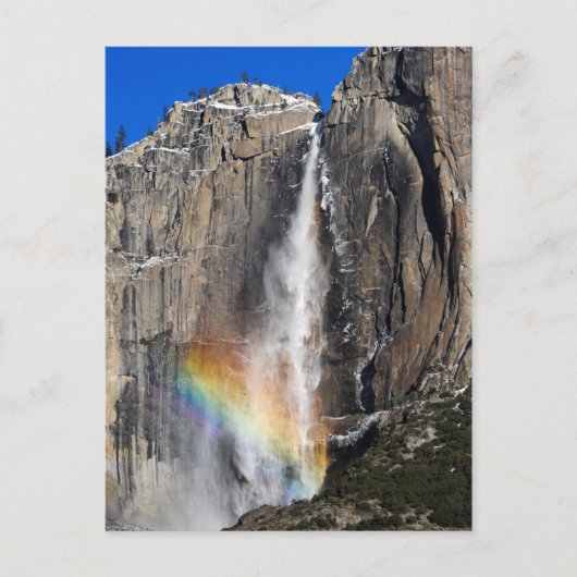 Yosemite Falls mit Rainbow Postkarte (Vorderseite)
