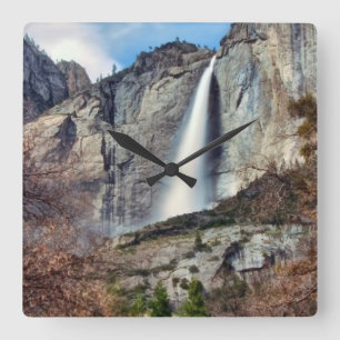 Yosemite Falls Quadratische Wanduhr