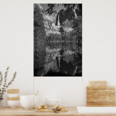 Yosemite Falls Reflektion schwarz-weiß Poster (Küche)
