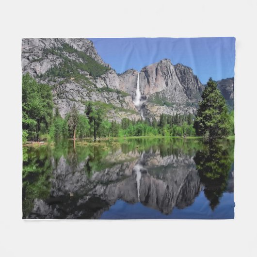 Yosemite- Fallsreflexion Fleecedecke (Vorderseite (Horizontal))