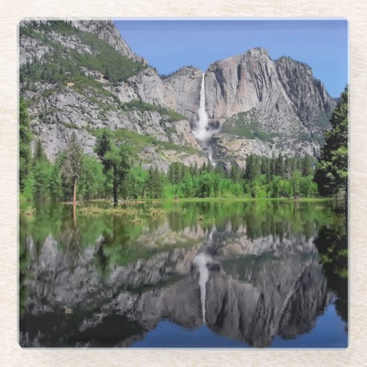 Yosemite- Fallsreflexion Glasuntersetzer (Vorderseite)