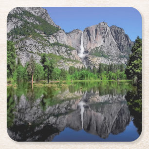 Yosemite- Fallsreflexion Rechteckiger Pappuntersetzer