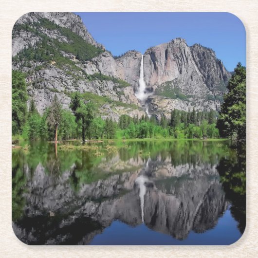 Yosemite- Fallsreflexion Rechteckiger Pappuntersetzer (Vorderseite)