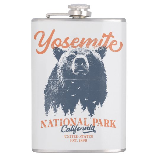 Yosemite Grizzly Bear California Nationalpark Flachmann (Vorderseite)