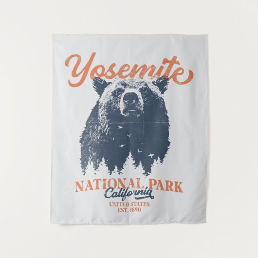 Yosemite Grizzly Bear California Nationalpark Wandteppich (Vorderseite)