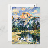 Yosemite Half Dome Colorful Van Gogh Custom Text Postkarte (Vorne/Hinten)