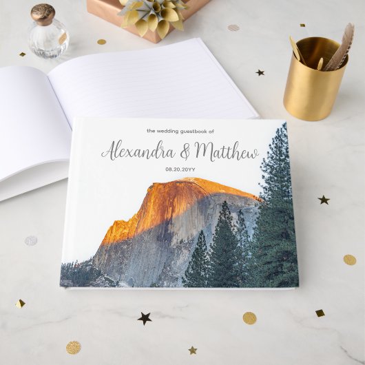 Yosemite Half Dome Sunset Wedding Gästebuch (Vorderseite Offen)