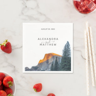 Yosemite Half Dome Sunset Wedding Napkins Serviette