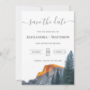 Yosemite Half Dome Sunset Wedding Save The Date