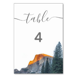 Yosemite Half Dome Sunset Wedding Tischnummer