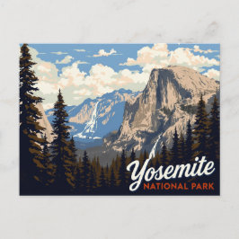 Yosemite Half Dome Vintage Poster Art Postkarte