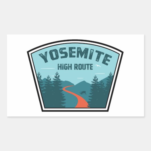 Yosemite High Route Rechteckiger Aufkleber (Vorderseite)