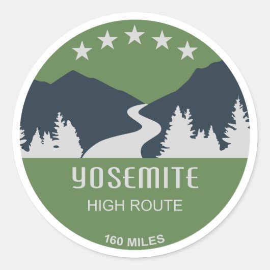Yosemite High Route Runder Aufkleber (Vorderseite)