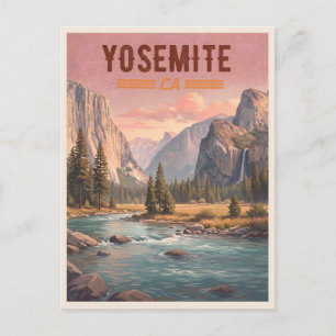 Yosemite Kalifornien – Sonnenuntergangstal & Wasse Postkarte