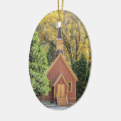 Yosemite Kapelle im Herbst Keramik Ornament (Links)