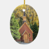 Yosemite Kapelle im Herbst Keramik Ornament (Vorne)