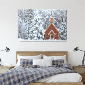 Yosemite Kapelle im Schnee Leinwanddruck (Insitu (Schlafzimmer))