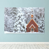 Yosemite Kapelle im Schnee Leinwanddruck (Insitu (Holzboden))
