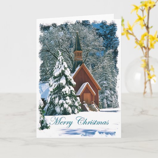 Yosemite Kapelle Weihnachtskarte Karte (Gelbe Blume)