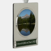 Yosemite Lake Reflection Banner-Ornament Silber (Rechts)