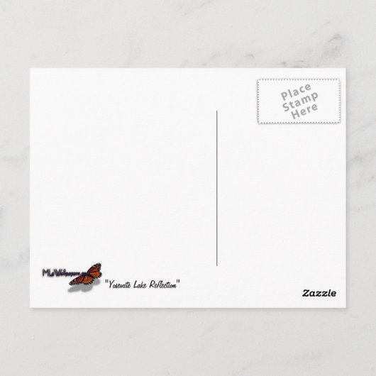 Yosemite Lake Reflection Postkarte (Rückseite)