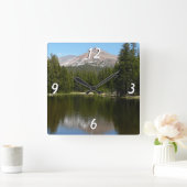 Yosemite Lake Reflection Quadratische Wanduhr (Zuhause)