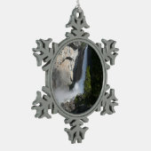 Yosemite Lower Falls aus dem Yosemite Nationalpark Schneeflocken Zinn-Ornament (Links)