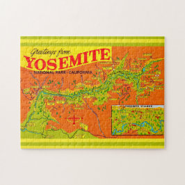 Yosemite National Park 11x14 Karte Puzzle