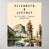 Yosemite National Park Aquarell Halbkuppel Poster (Vorne)