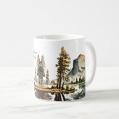 Yosemite National Park Aquarell Halbkuppel Sonnenu Kaffeetasse (VorderseiteRechts)