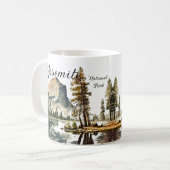 Yosemite National Park Aquarell Halbkuppel Sonnenu Kaffeetasse (Vorderseite Links)