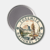 Yosemite National Park Aquarell Halbkuppel Sonnenu Magnet (Vorderseite/Rückseite)