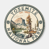 Yosemite National Park Aquarell Halbkuppel Sonnenu Magnet (Vorne)
