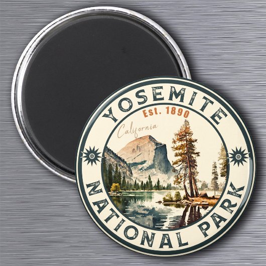 Yosemite National Park Aquarell Halbkuppel Sonnenu Magnet