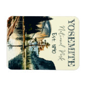 Yosemite National Park Aquarell Halbkuppel Sonnenu Magnet (Horizontal)