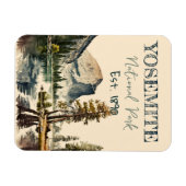 Yosemite National Park Aquarell Halbkuppel Sonnenu Magnet (Horizontal)