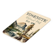 Yosemite National Park Aquarell Halbkuppel Sonnenu Magnet (Linke Seite)