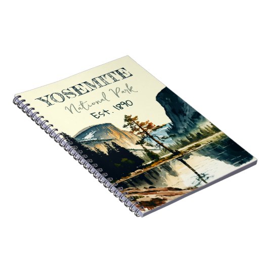 Yosemite National Park Aquarell Halbkuppel Sonnenu Notizblock (Rechte Seite)