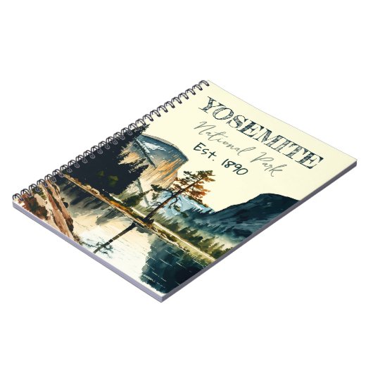 Yosemite National Park Aquarell Halbkuppel Sonnenu Notizblock (Linke Seite)