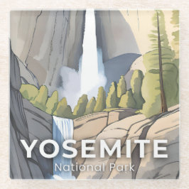 Yosemite National Park | Aquarell Reise Glasuntersetzer