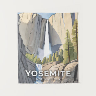 Yosemite National Park Aquarell Reise Wandteppich