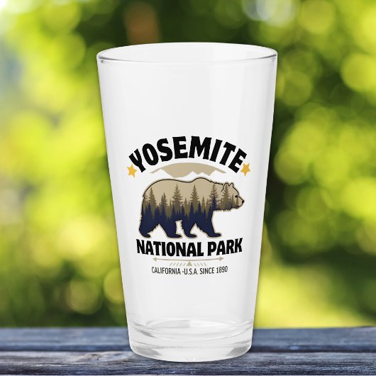 Yosemite National Park Bear Forest Beer Glass Glas