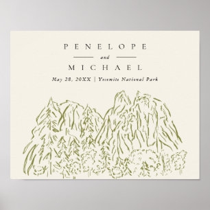 Yosemite National Park Berghochzeit Poster