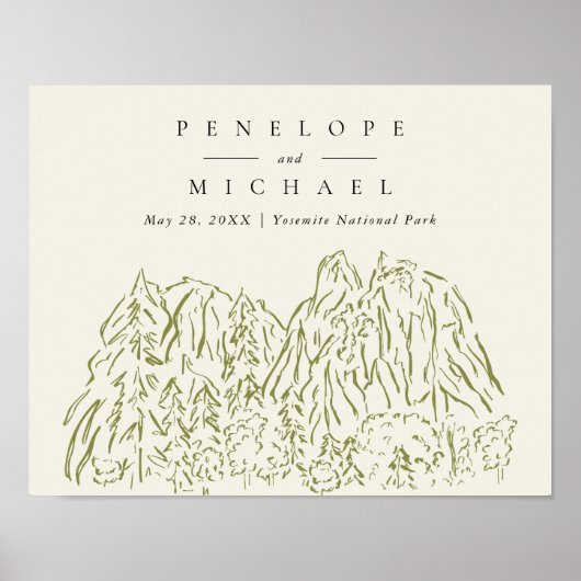 Yosemite National Park Berghochzeit Poster (Vorne)