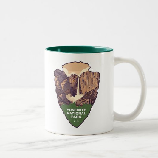 Yosemite National Park Bridalveil Fall Arrowhead Zweifarbige Tasse (Rechts)