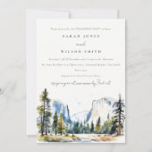 Yosemite National Park CA Wasserfarben Verlobung Einladung (Vorderseite)