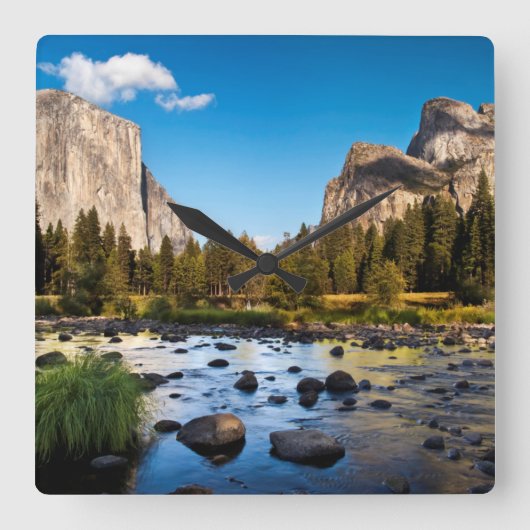 Yosemite National Park, California Quadratische Wanduhr (Vorderseite)