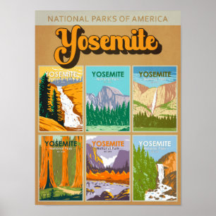 Yosemite National Park California Wahrzeichen Coll Poster