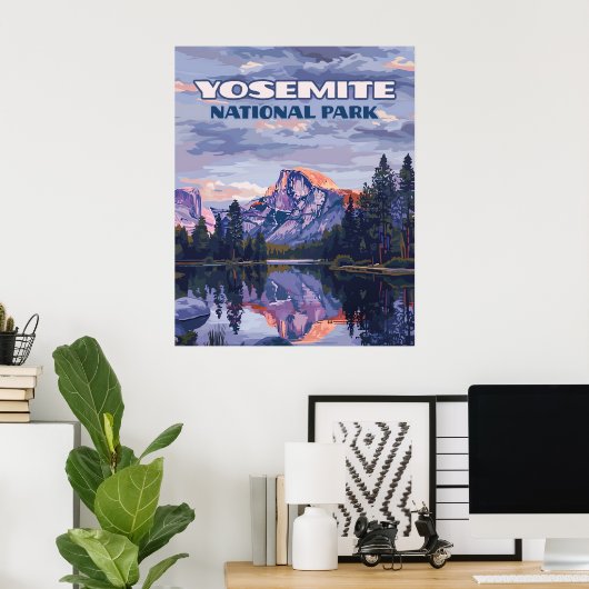 Yosemite National Park Halb Dome California Sunset Poster (Heimbüro)