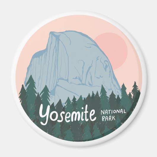 Yosemite National Park Halb Dome Rosa Magnet (Vorne)